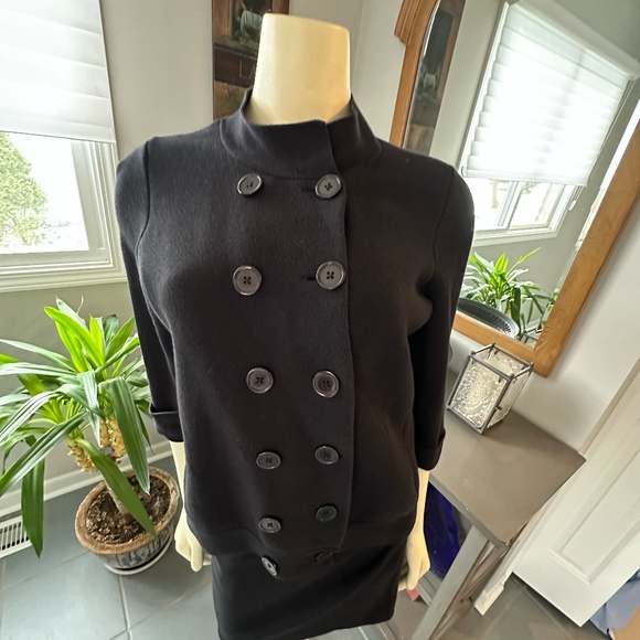 Talbots Sweaters - Talbots Petite Black Double Breast Knit Sweater Jacket